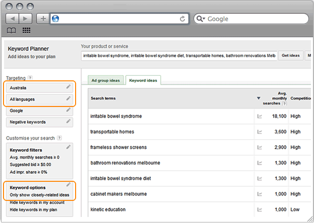 Keyword Planner