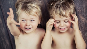 Two little boys on the floor